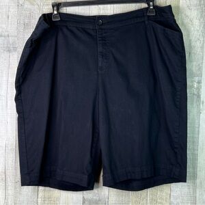St. John’s Bay Size 24W Black Bermuda Length Shorts w/Front & Back Pockets